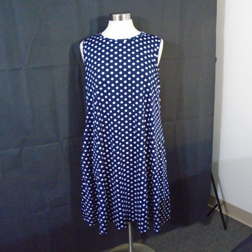 Blue and White Polka Dot Dress